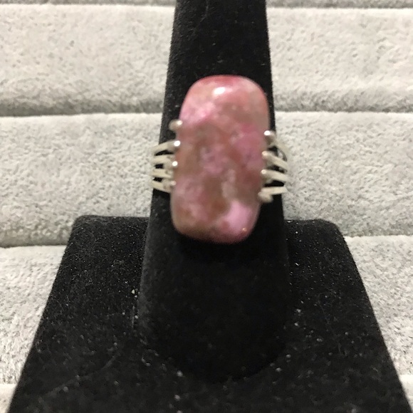 New Sterling Silver Cobalto Calcite Rectangular Ring Size 9.25-9.5 Crystal Gems - Picture 13 of 16